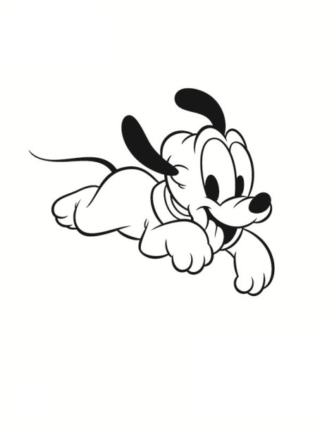 Раскраска Микки Маус и Плуто