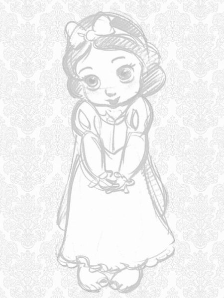 Маленькие принцессы Дисней карандашом