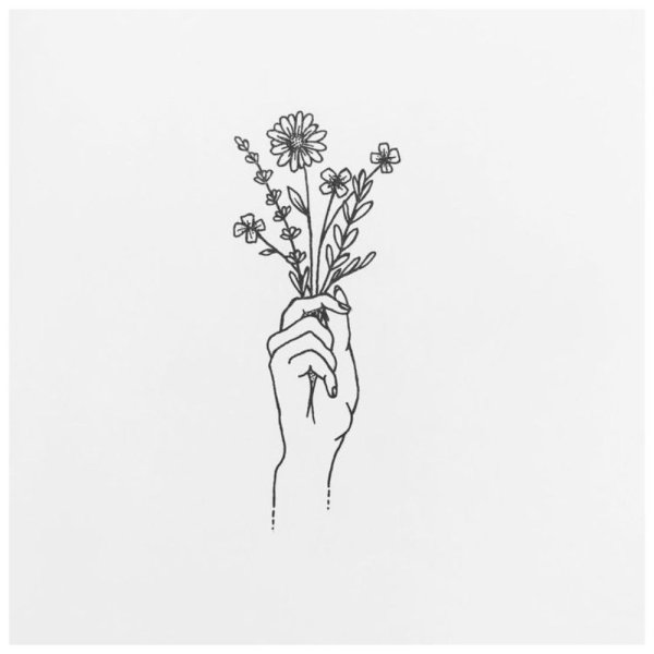 Эскиз цветы на руку