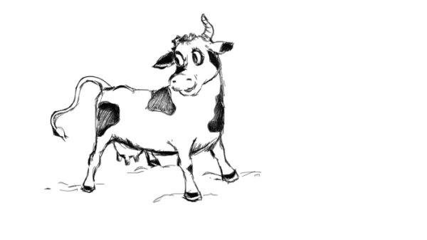 Коровка нарисованная