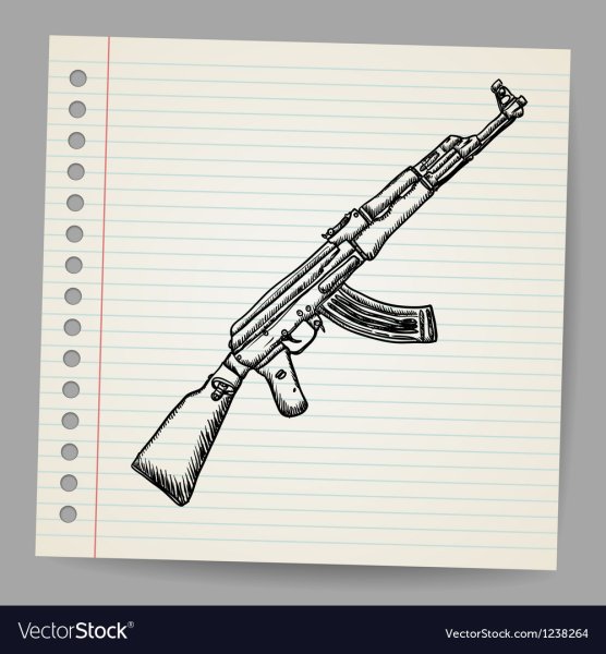 Автомат Калашникова зарисовка