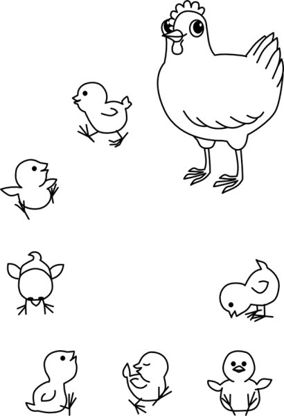 Цыпленок. Раскраски