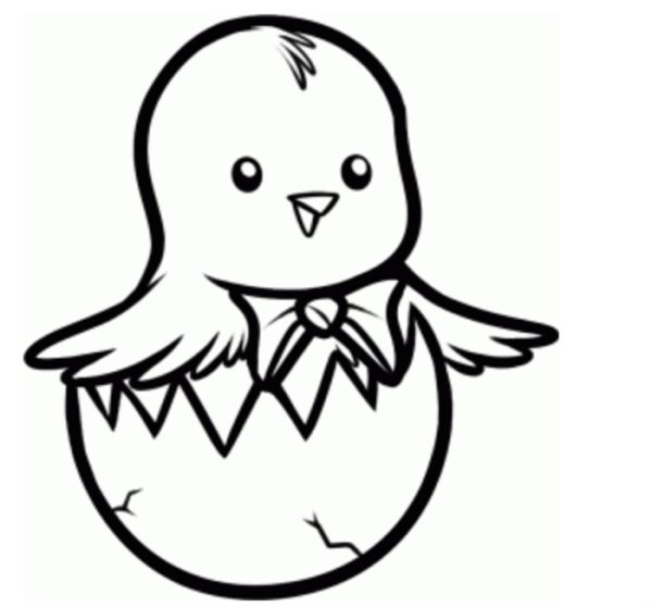 Цыпленок в яйце раскраска