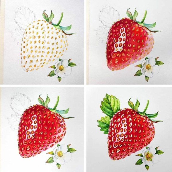 Клубника раскраска для малышей