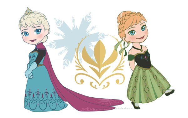 Анна и Эльза в детстве рисунок