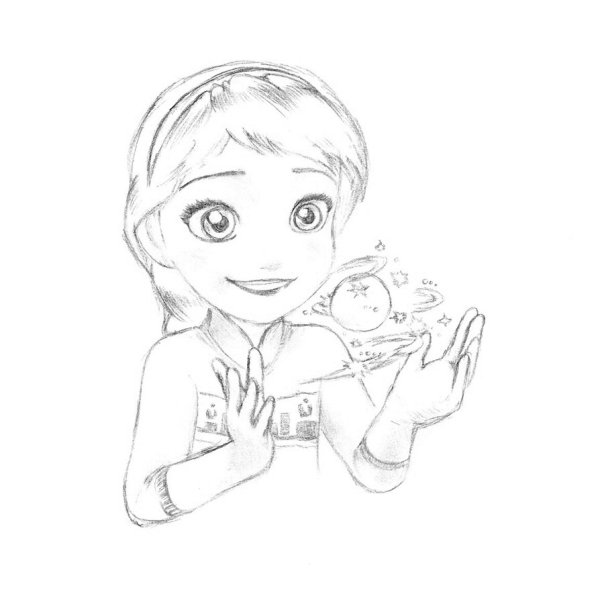 Раскраска Эльза маленькая