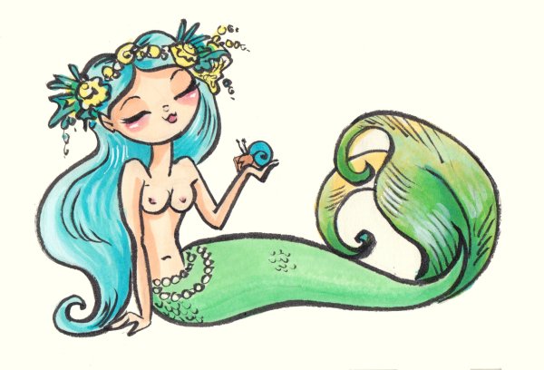 Рисунки милых русалок