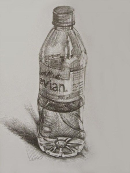 Рисование бутылки карандашом