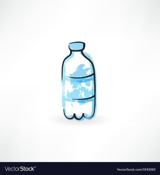 Бутылка воды черно белая