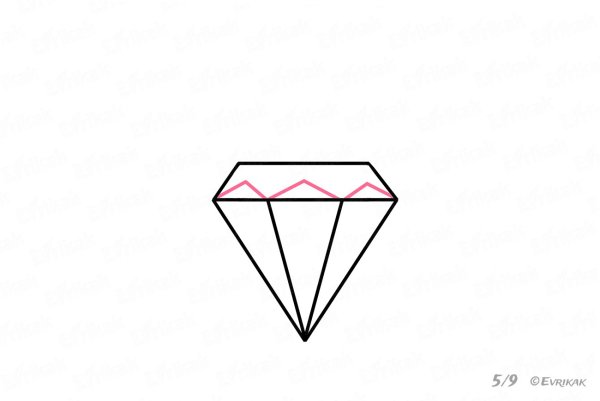 Поэтапное рисование алмаза