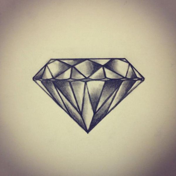 Тату бриллиант эскиз