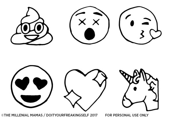 Раскраска Единорог ЭМОДЖИ