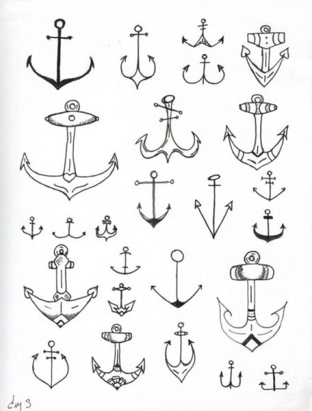 Якорь тату эскиз