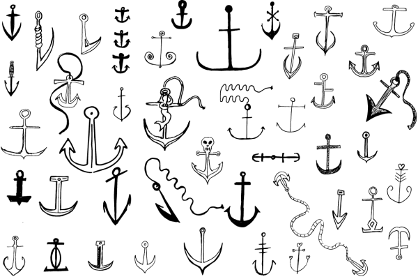 Татуировка скрещенные якоря