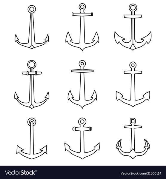 Якорь маленький рисунок