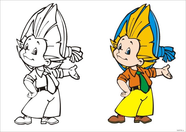 Незнайка раскраска для детей