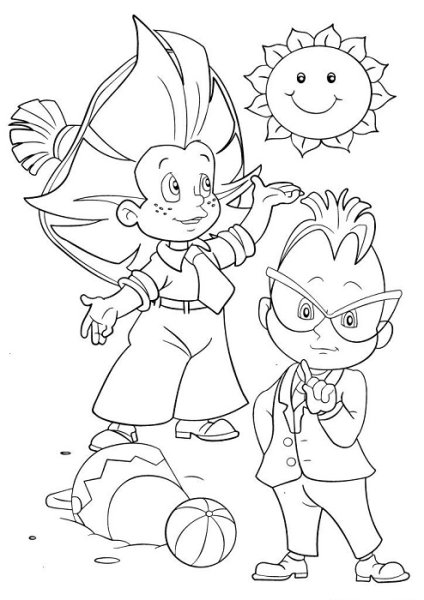 Раскраска Знайка и Незнайка