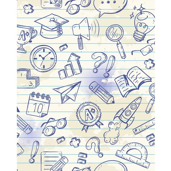 Разрисованный лист тетради