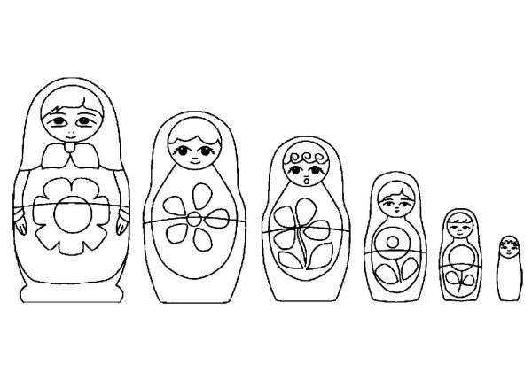 Раскраска Матрешка