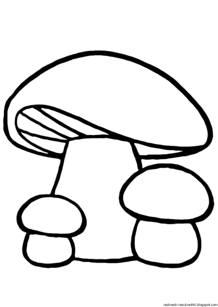 Гриб раскраска для малышей