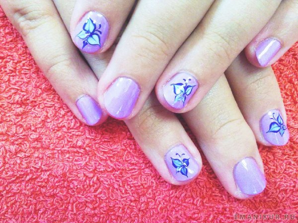 Детский маникюр на коротких ногтях