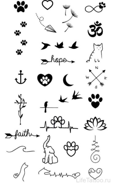 Эскизы маленьких тату для девушек