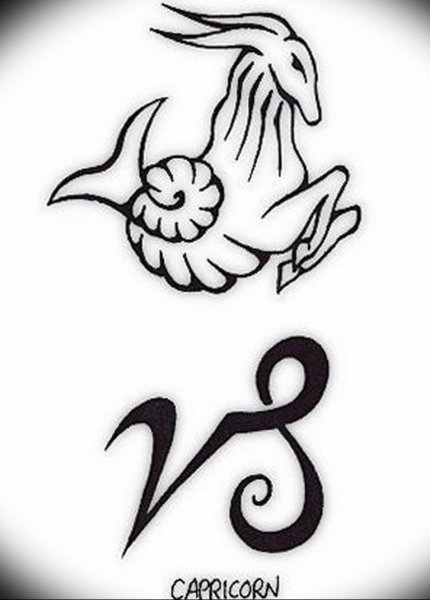 Тату трайбл знак зодиака Козерог