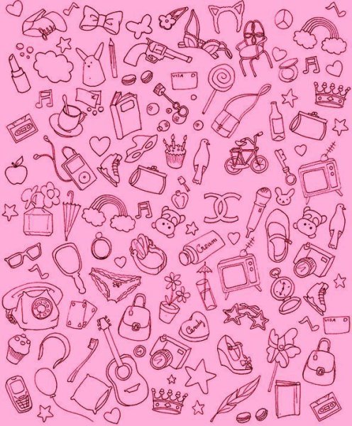 Много рисунков на листе