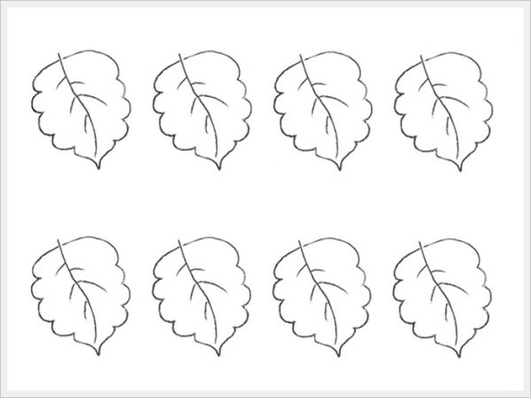 Листочки шаблоны для вырезания маленькие