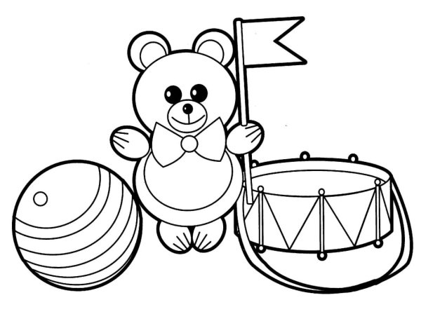 Раскраска для малышей. Игрушки