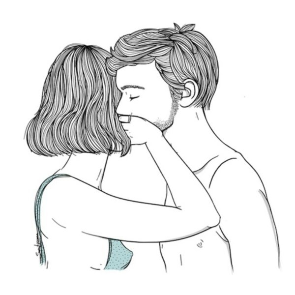 Рисунок карандашом парень с девушкой