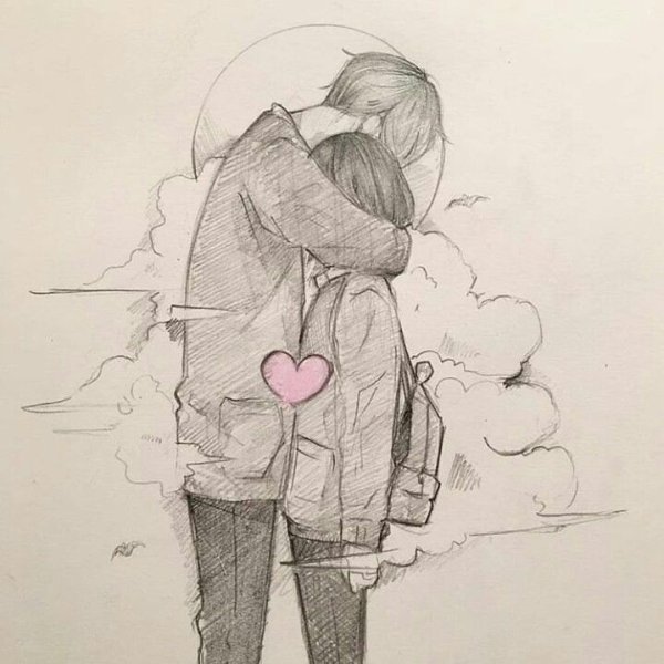 Пара влюбленных рисунок
