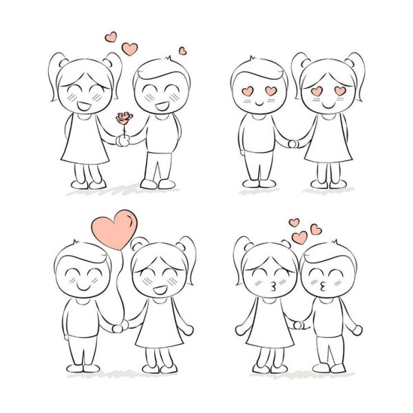 Рисунки для срисовки лёгкие парочки