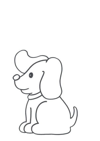 Собака раскраска для малышей