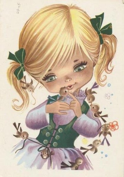 Девочка в шляпке рисунок