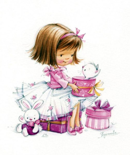 Мультяшные девочки с шариками