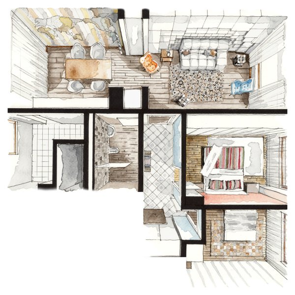 Эскизный план интерьера