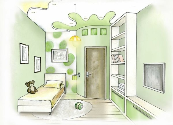 Нарисовать интерьер комнаты