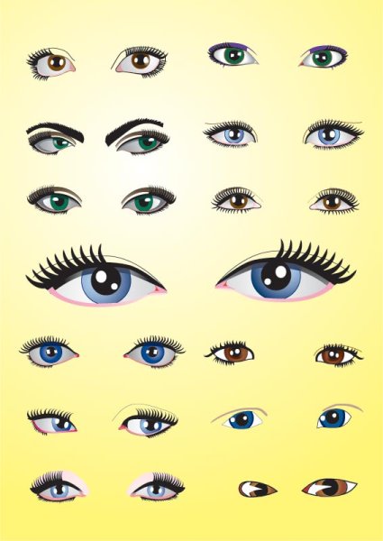 Красивые мультяшные глаза
