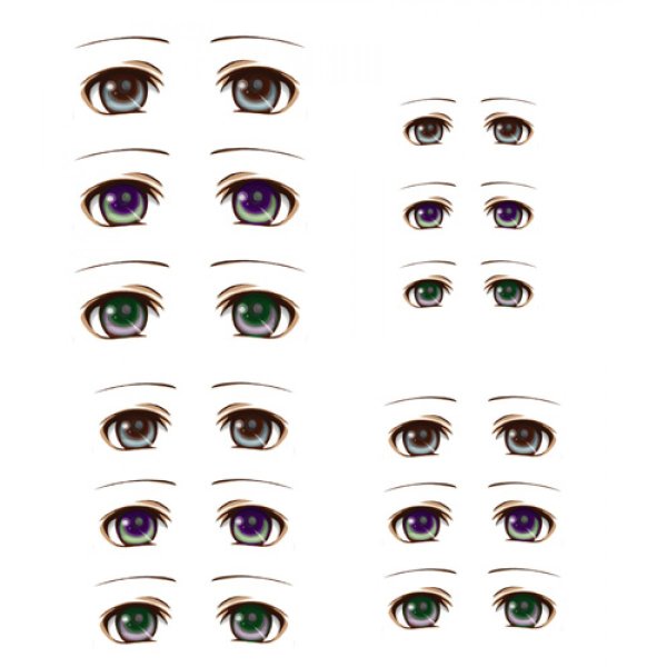 Трафарет глаза для кукол