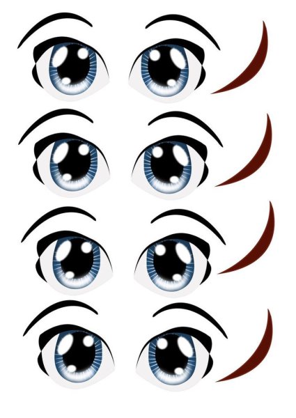 Красивые мультяшные глаза