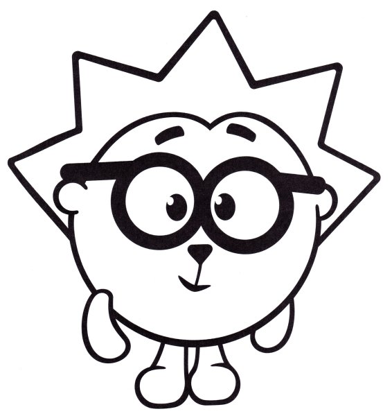 Раскраска Смешарики Ежик девочка