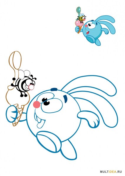 Смешарики раскраска цветная