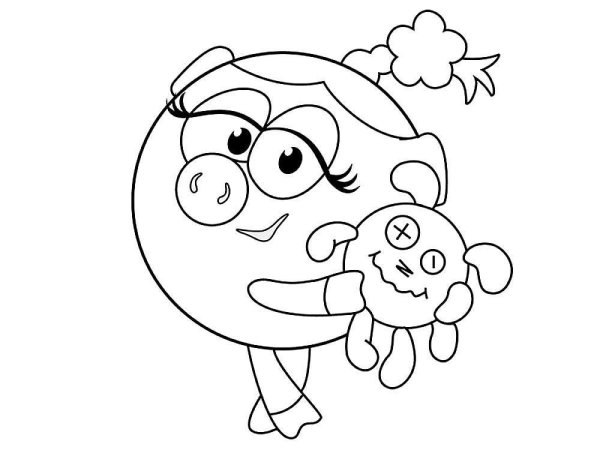 Нюша Смешарики раскраска