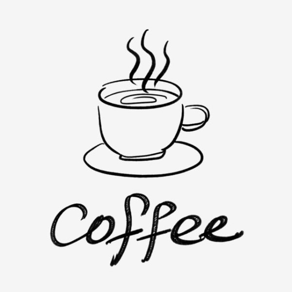 Кофе рисунок черно белый