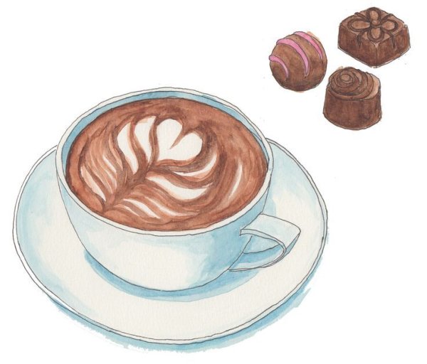 Латте арт акварель