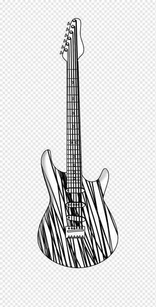 Электрогитара черно белая