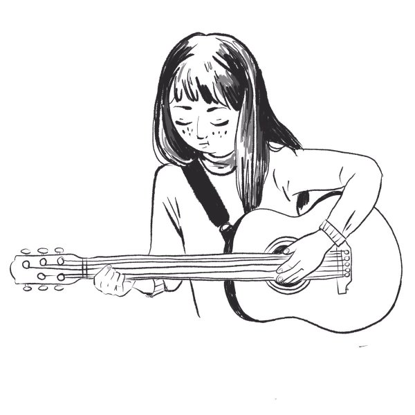 Девушка с гитарой рисунок