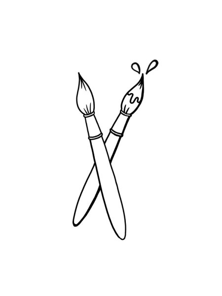 Кисточка для рисования черно белая