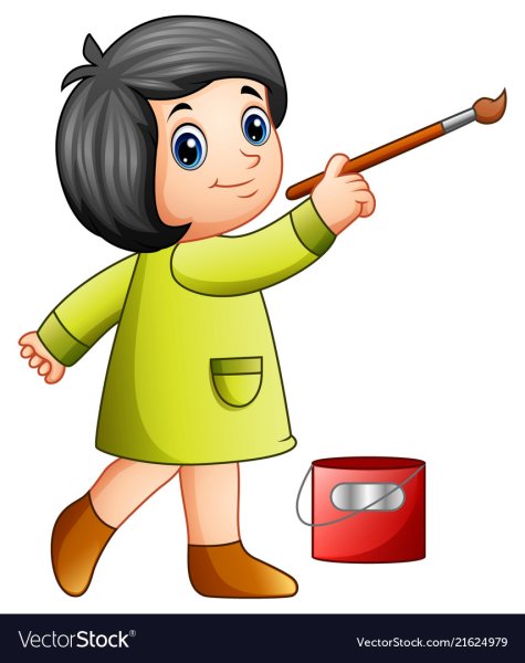 Ребенок с кисточкой